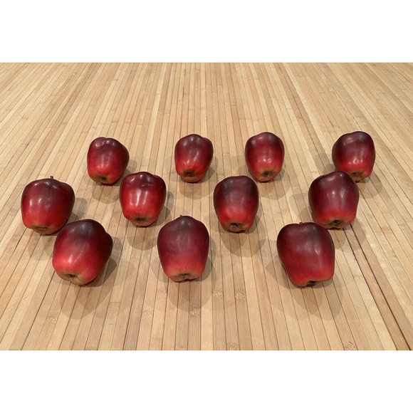 Set of 11 Realistic Medium Faux Red Apples Farmhouse Cottage Fall Decor - Picture 4 of 5